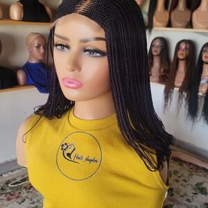 Hand-Braided Purple Box Braid Wig -